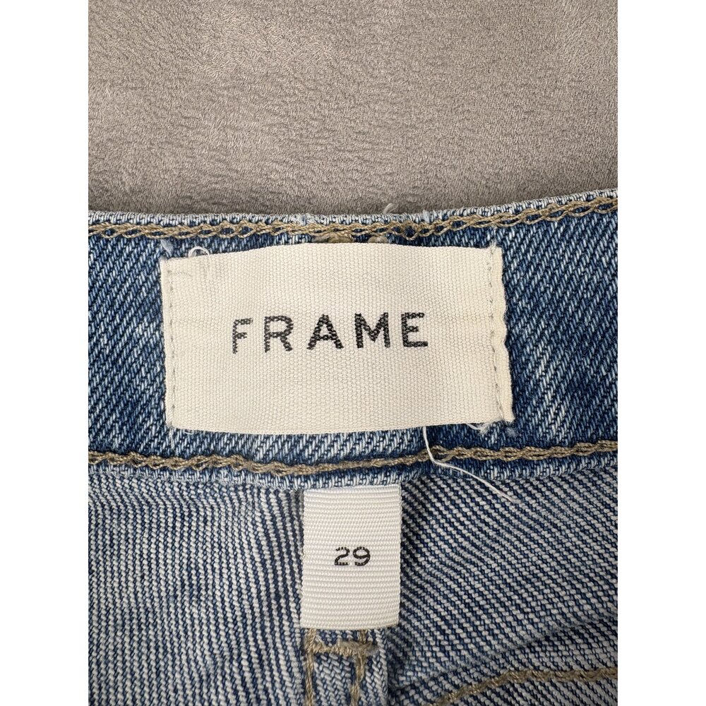 FRAME Straight Leg Jeans 29 Raw Hem Light Wash - Picture 4 of 13